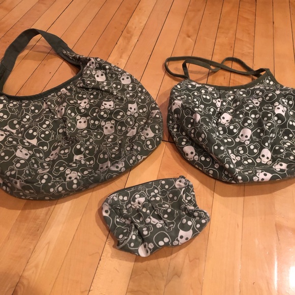 Yak Pak Handbags - Set of 3 - skull pattern bags Yak Pak Handbags - Set of 3 - skull pattern bags